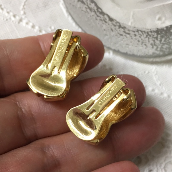 🖤Vtg Chr.Dior©️ X design clip earrings - Picture 7 of 14
